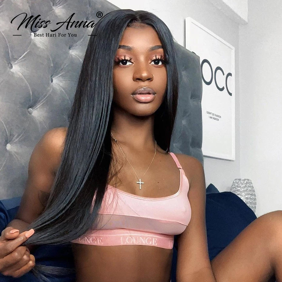 MISSANNA 32 34 36 38 40 Inch Straight Bundle Bone Straight Human Hair Brazilian Soft Weave Bundles Thick Natural Hair Extensions