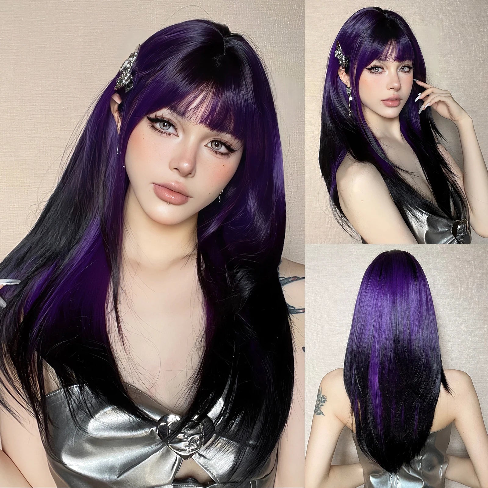 Light Blonde Golden Hair Long Silky Straight Synthetic Wig for Women Blonde Natural Hairs Wig Daily Lolita Heat Resistant Wigs